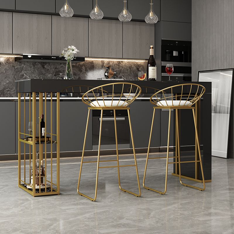 Modern Rectangle Bistro Bar Table Sintered Stone Storage Bar Table