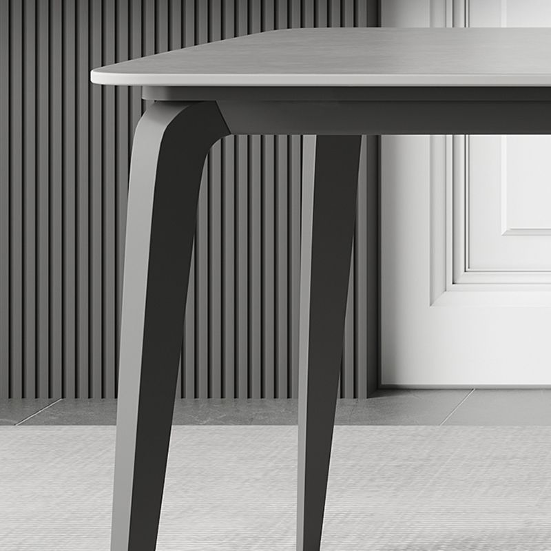 Modern Style Furniture Rectangle Stone Dining Room Table in Grey