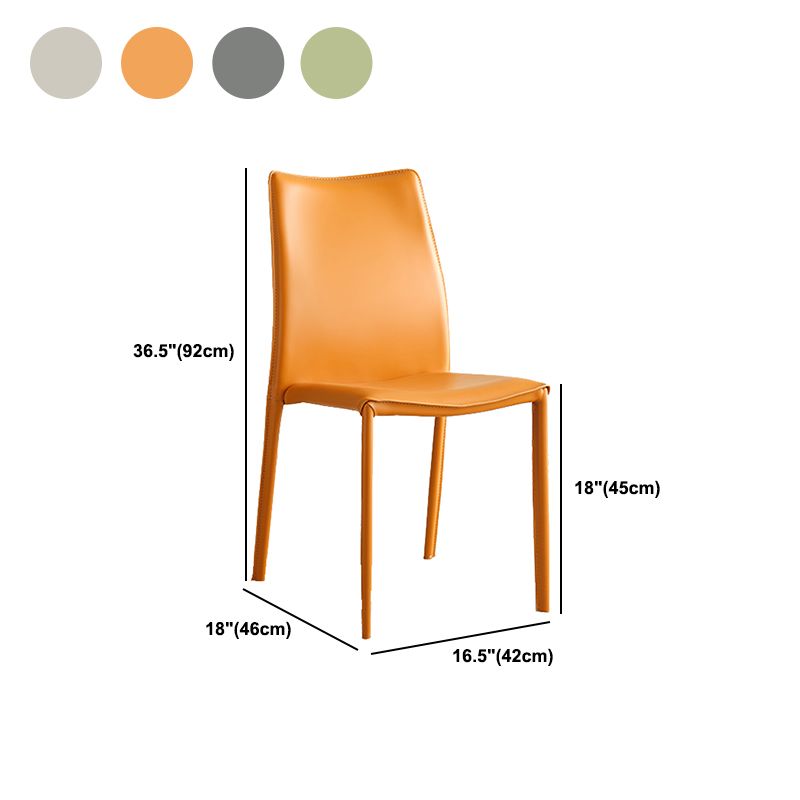 Faux Leather Upholstered Indoor Chair Matte Finish Solid Back Side Chair