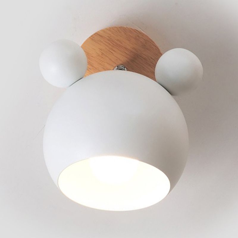 1-Light Wall Sconce Modern Macaron Style Metal Wall Lighting for Bedside