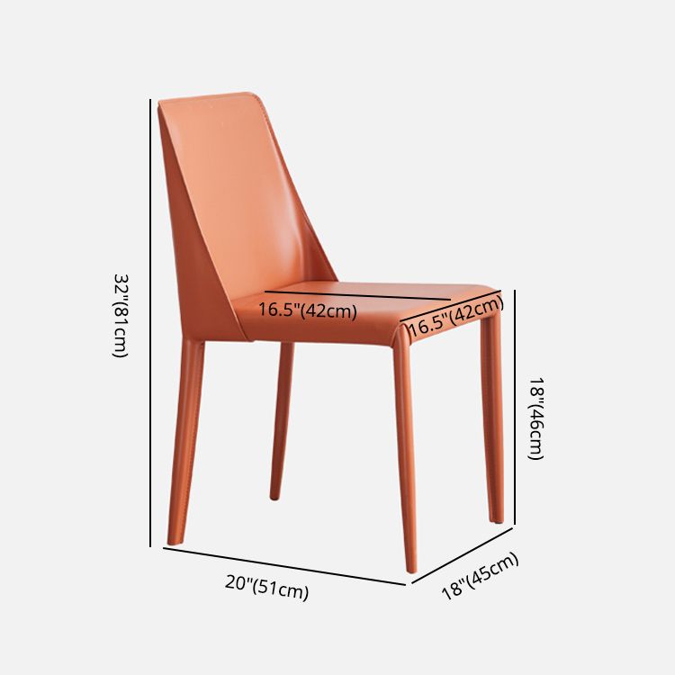 Faux Leather Contemporary Dining Chair Matte Finish Solid Back Dining Chair