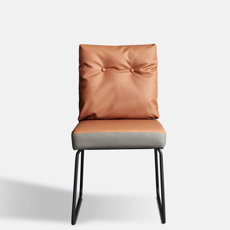 Ensemble de chaises contemporaines en métal, chaises d'appoint à dossier solide pour salle à manger (Ensemble de 2)