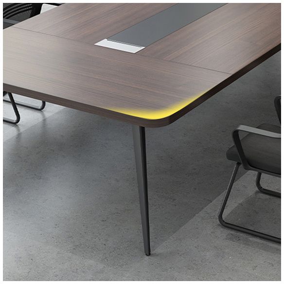 Wooden Office Writing Desk Industrial Curved Cable Management Office Desk