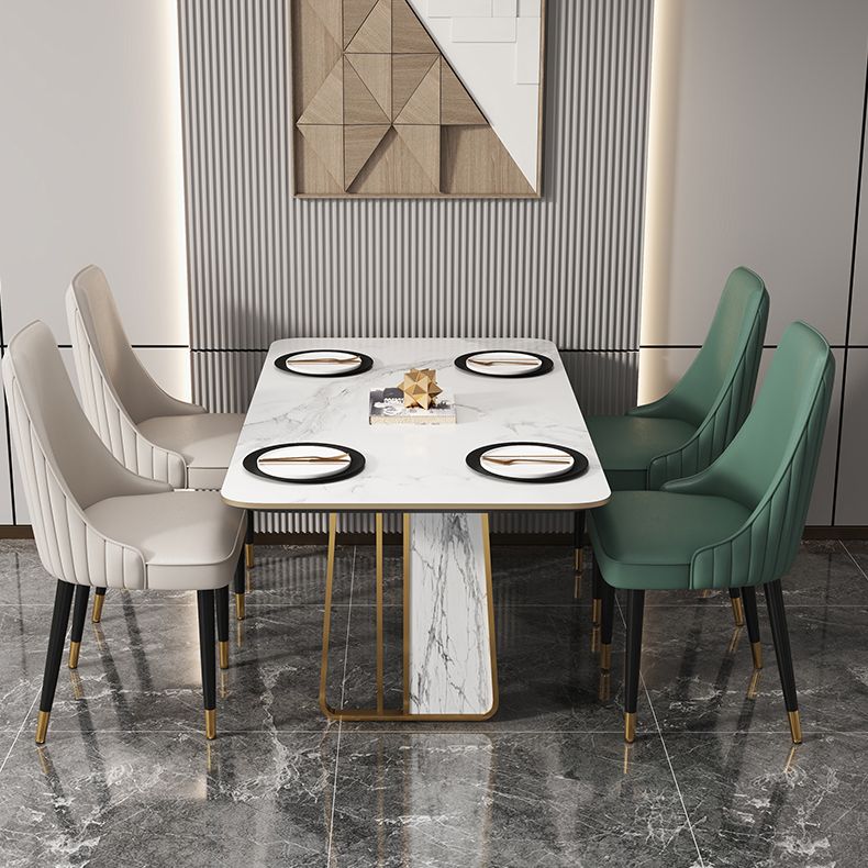 Glam Style Dining Chair Leather Parsons Dining Chair for Home