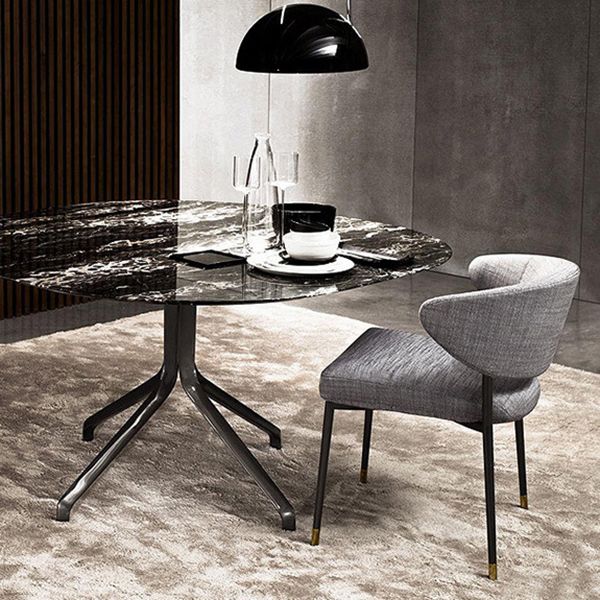 Contemporary Chairs Open Back Dining Side Chairs with Metal Legs for Kitchen