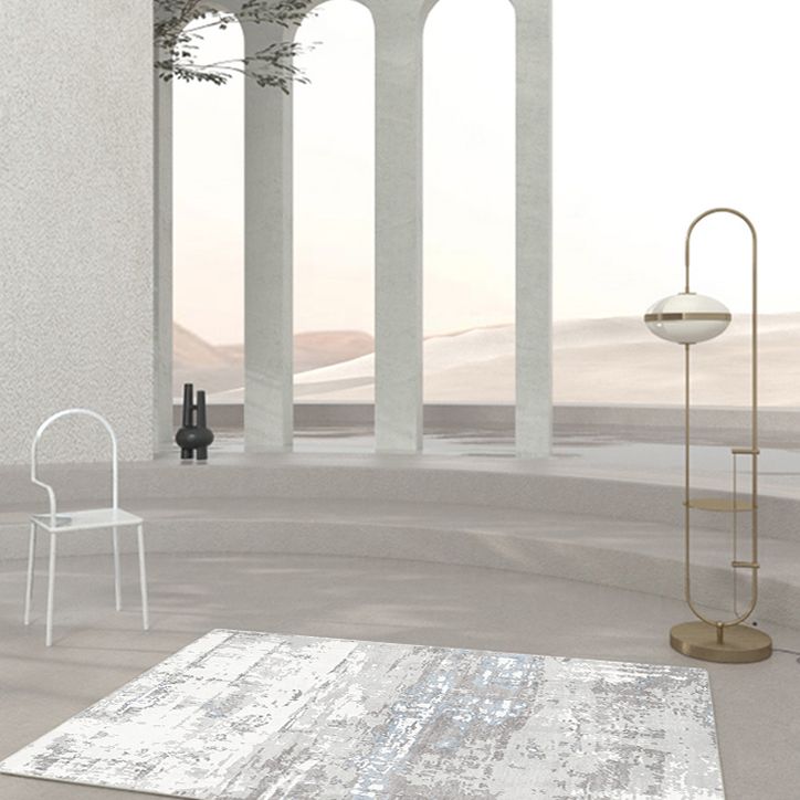 Tapis d'intérieur simple en Polyester, ton blanc, rendu des couleurs, résistant aux taches, pour la décoration de la maison