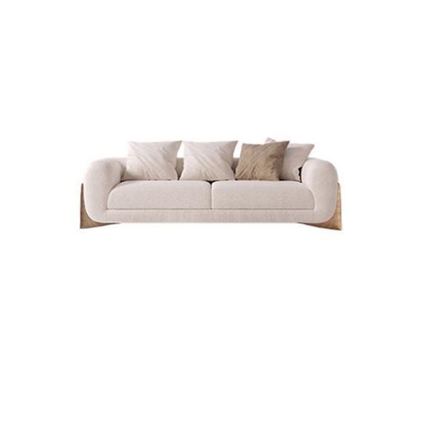 Contemporary Tuxedo Arm Standard Sofa Tight Back Sofa with Pillows