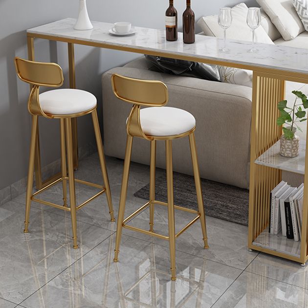 Low Back Dining Stools Round Armless Bar Stools with Footrest