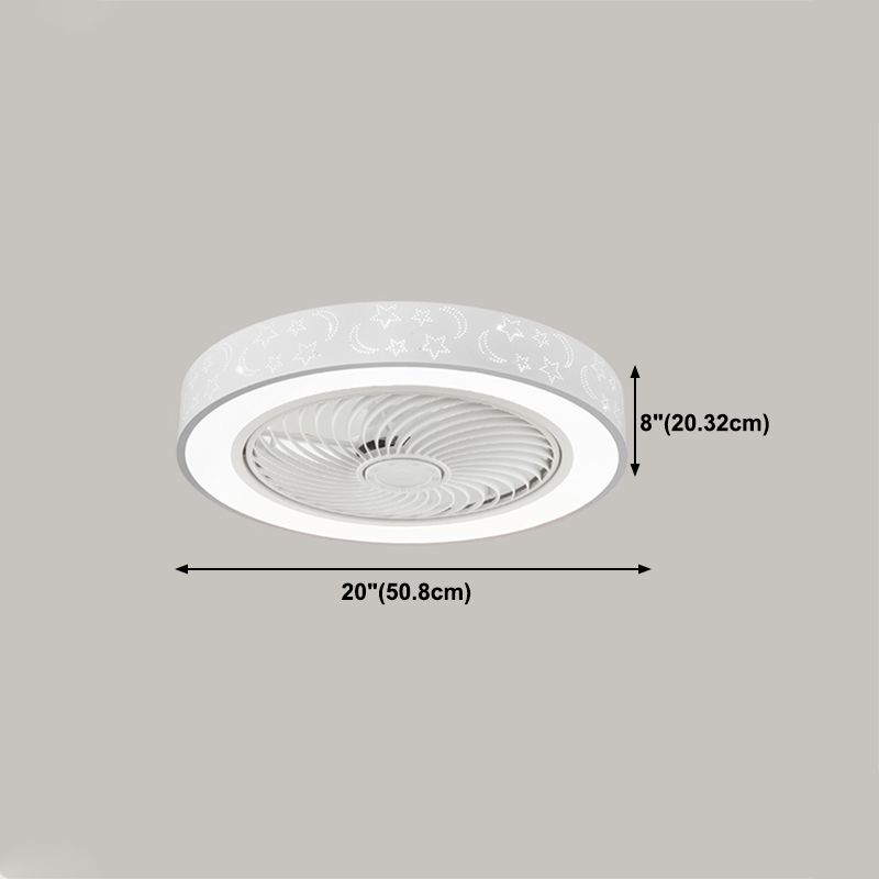 Ventola rotonda Light Light MODER MODER MODER METAL 1 Luce Luce Light in bianco