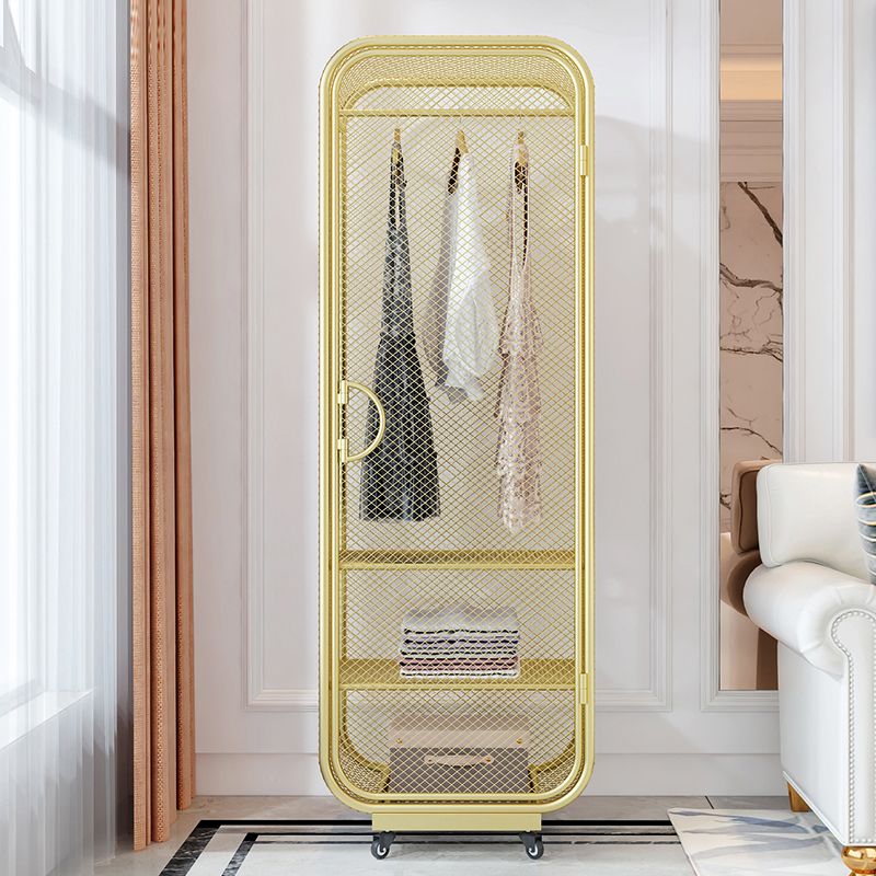 Bedroom Metal Wardrobe Cabinet Industrial Storage Cabinet with Garment Rod