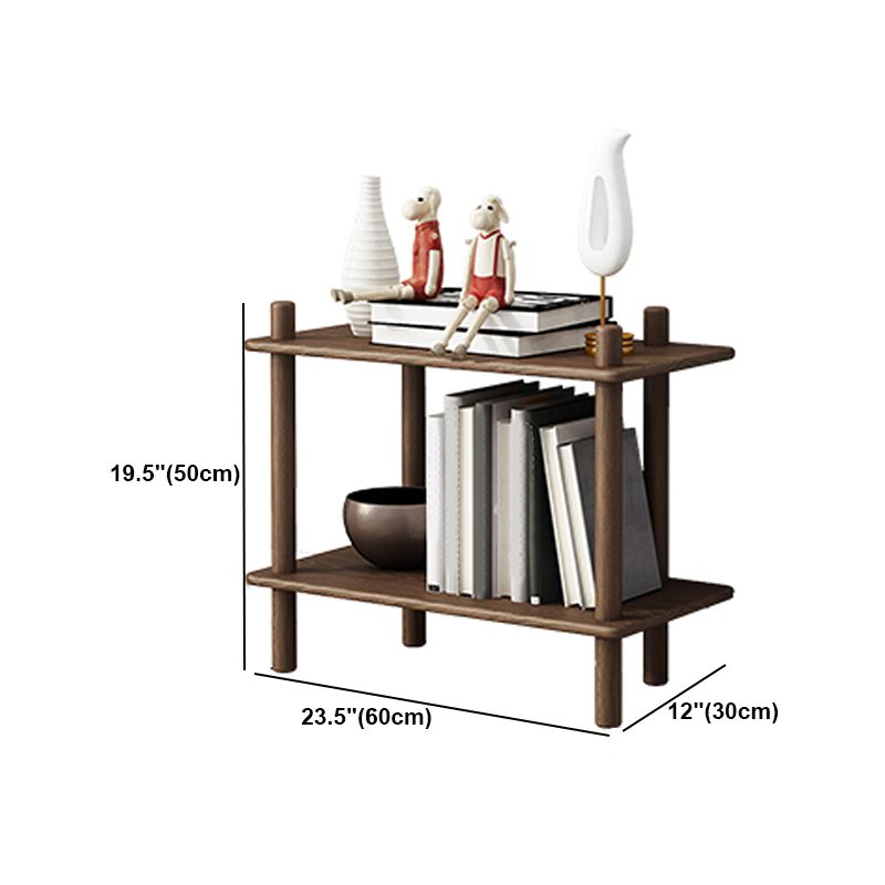 Gummiholz ​​Etagere Bücherregal zeitgenössisches offenes Bücherregal für Zuhause