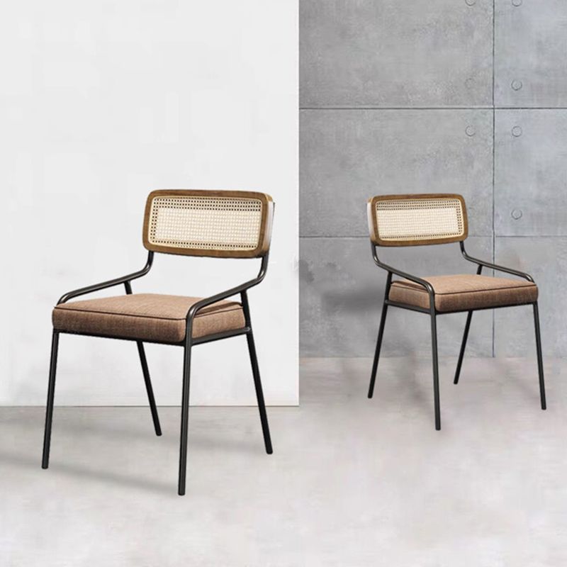 Upholstered Dining Chairs Open Back Dining Chairs with Metal Legs