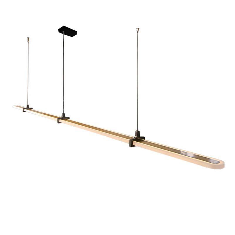 Modern Style Linear Pendant Light Metal 1 Light Island Pendant Light