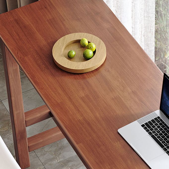 Modern Style Rectangle Bar Table Solid Wood Fixed Bistro Bar Desk for Living Room