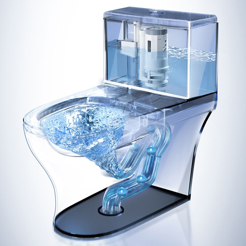 Modern Floor Mount Toilet Slow Close Seat Included Toilet Bowl for Bathroom