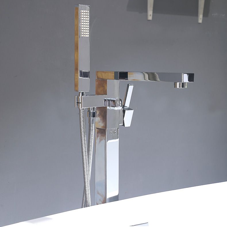 Freestanding Soaking Bathtub White Center Drain Acrylic Bath Tub