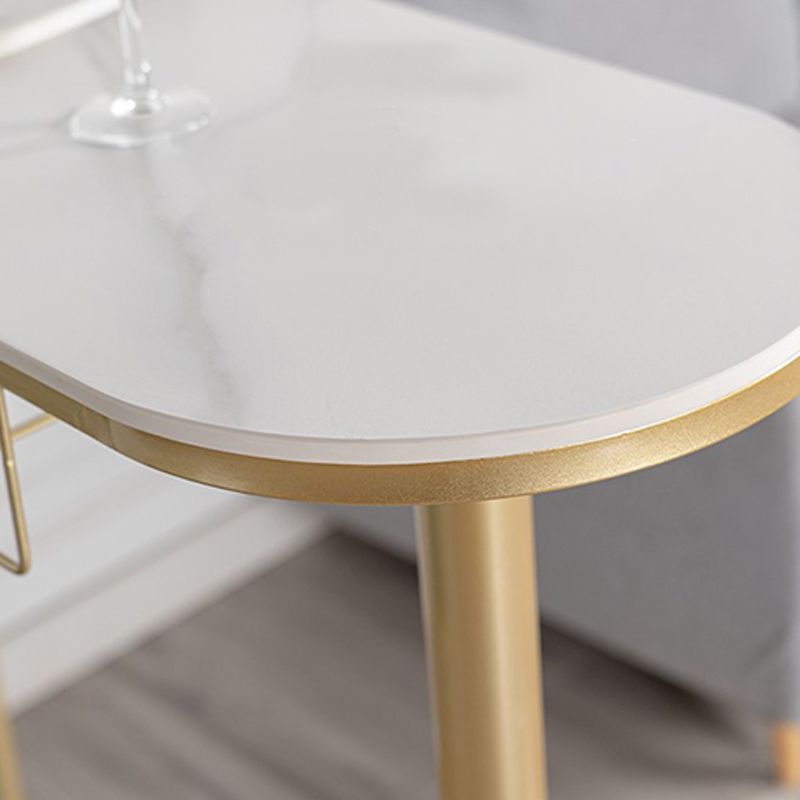 Modern Pub Dining Set 1/2/3 Pcs Stone Bar Table with Adjustable Stools