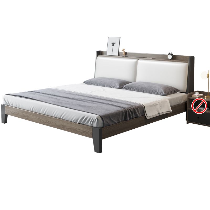 Contemporary Wood and Upholstered Bed Rectangular Standard Bed
