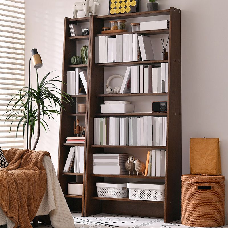 Modern Open Back Bookshelf Wooden Bookcase with Shelves for Study Room