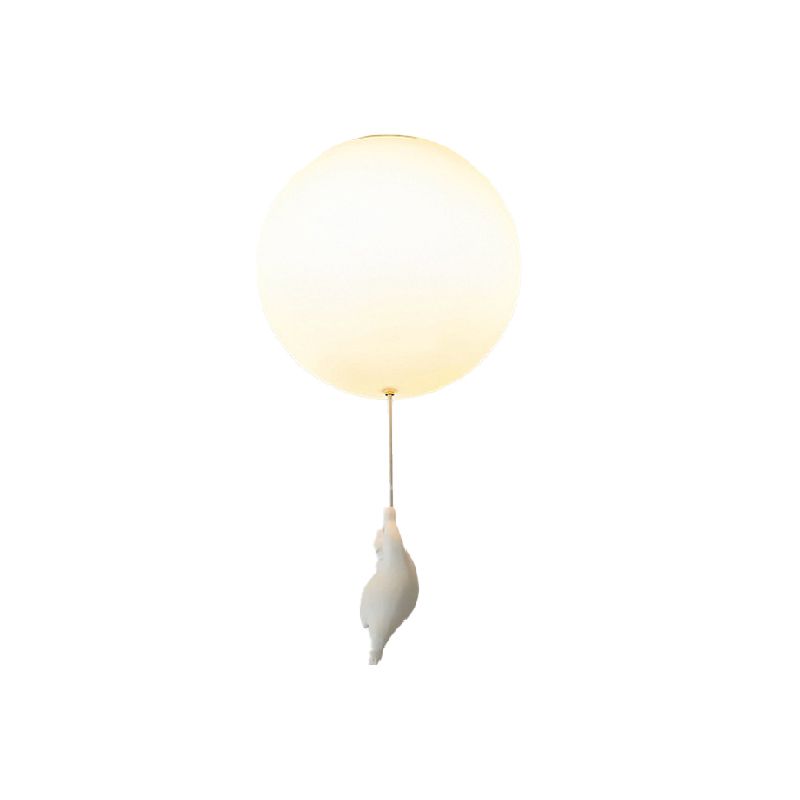 Contemporary Bear Ceiling Lamp Acrylic Shade Flush Mount Light Fixture