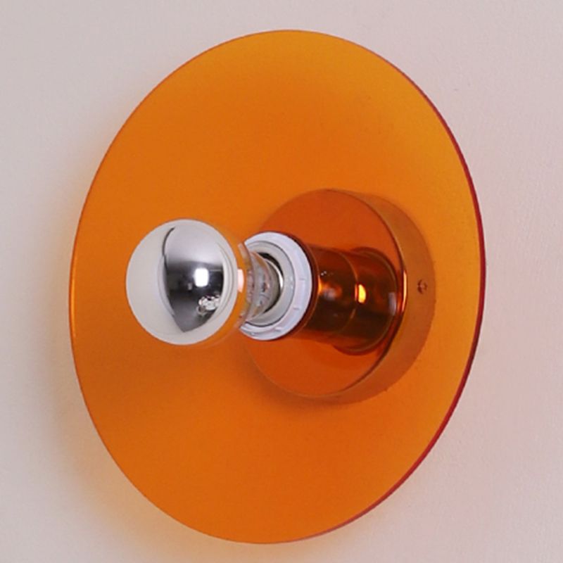 Round Wall Lighting Fixtures Modern Style Metal 1 Light Wall Lighting