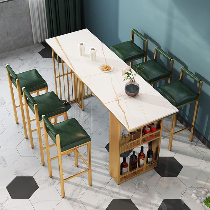 Contemporary Pub Table Set 1/2/7 Pieces Rectangular Table and Stool Set