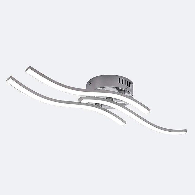 Luminaire semi-encastré Wave en aluminium, plafonnier moderne à montage encastré