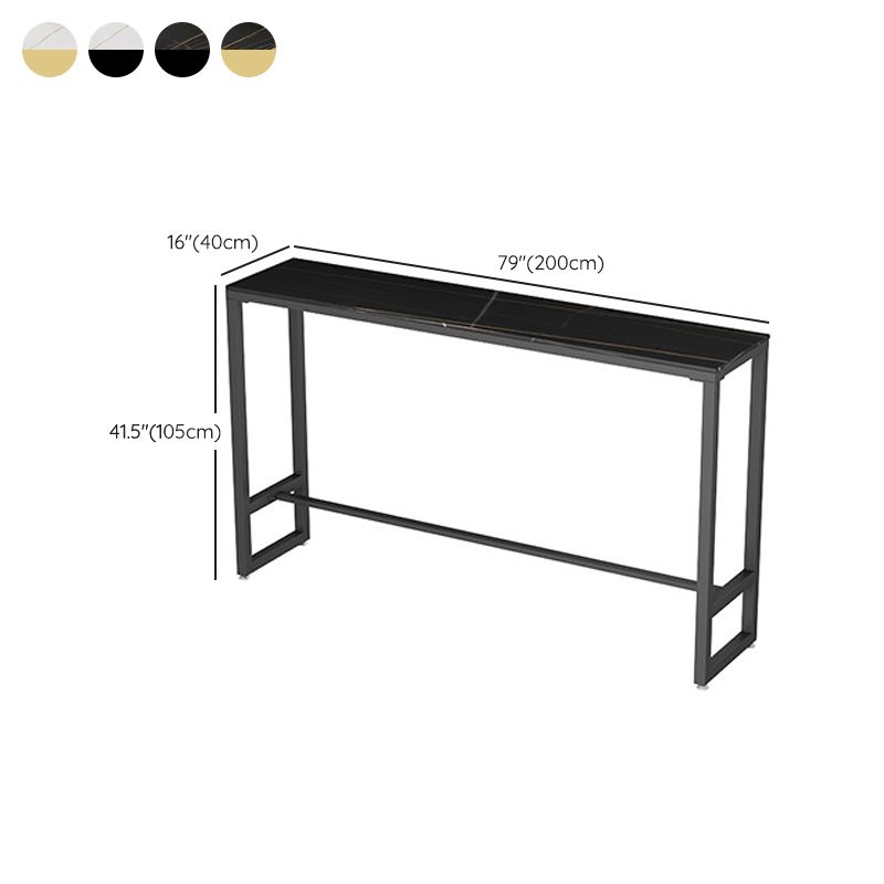 Trestle Base Bar Table Modern Rectangle Sintered Stone Bar Table