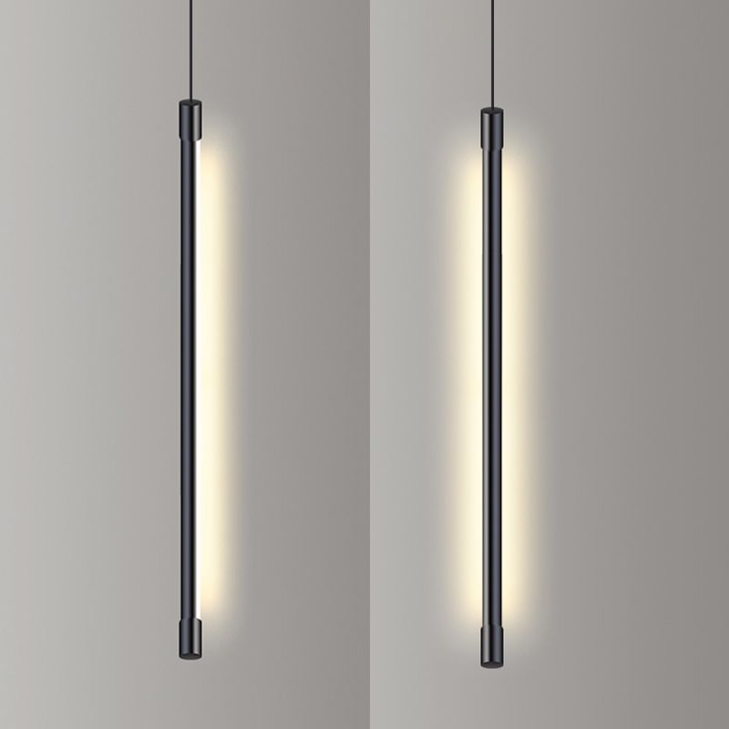 Lustre cylindrique lustre suspendu luminaire moderne de suspension extérieure moderne en finition noire