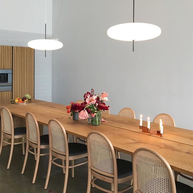 White Flying Saucer Suspension Pendant Simplicity 1 Head Acrylic Hanging Light for Dining Room