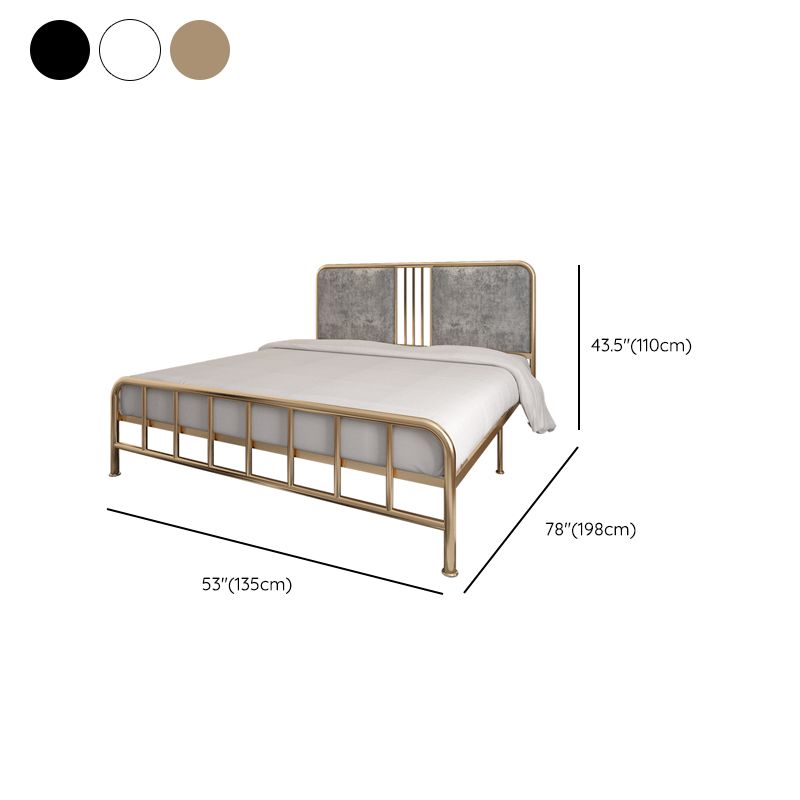 Upholstered Metal Open-Frame Bed 43.3-In High Golden Bed Frame