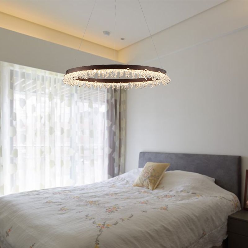 Lámpara de lámpara de lámparas de color cruelas de estilo de colgante de ring, 16 "/23.5" de ancho