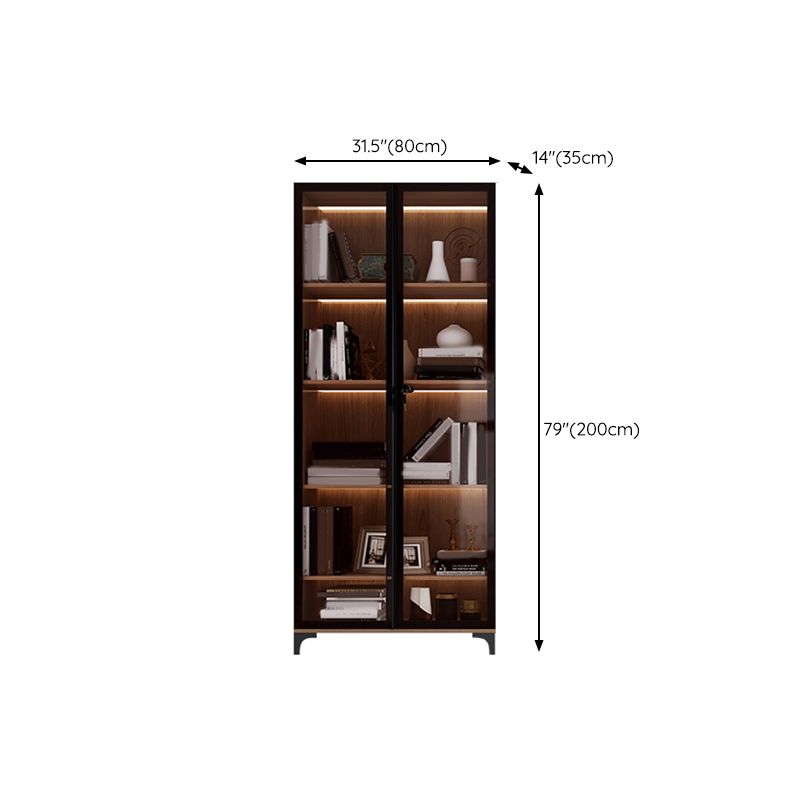 Glam Engineered Wood Bookcase Standard Bookshelf with Cabinets