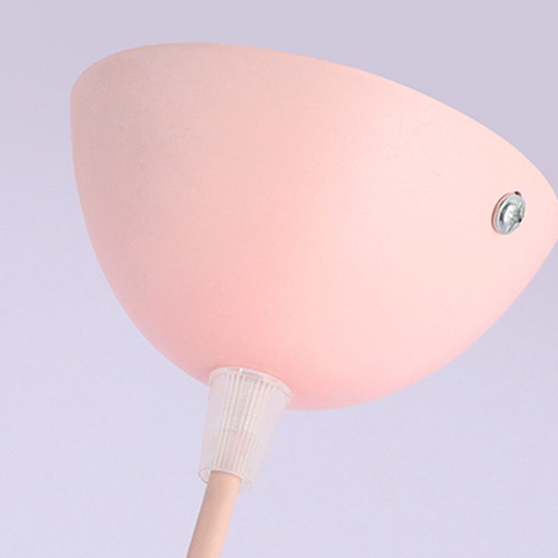 Moderne creatieve macaron hanglamp ijzer halfrond hangende lamp met aluminium schaduw