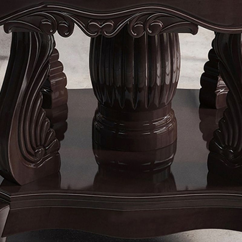 Stone Dining Table Round Dinner Table with Rubberwood Base for Dining Room