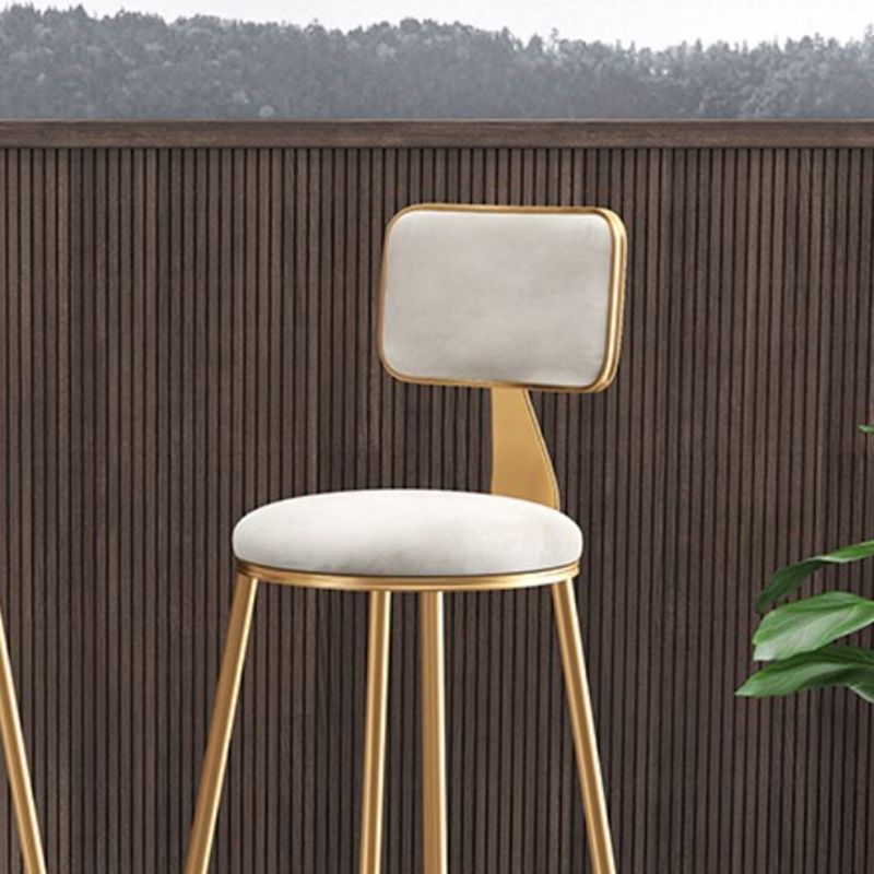 Glam Round Indoor Counter Stool Footrest Low Back Counter-height Stool