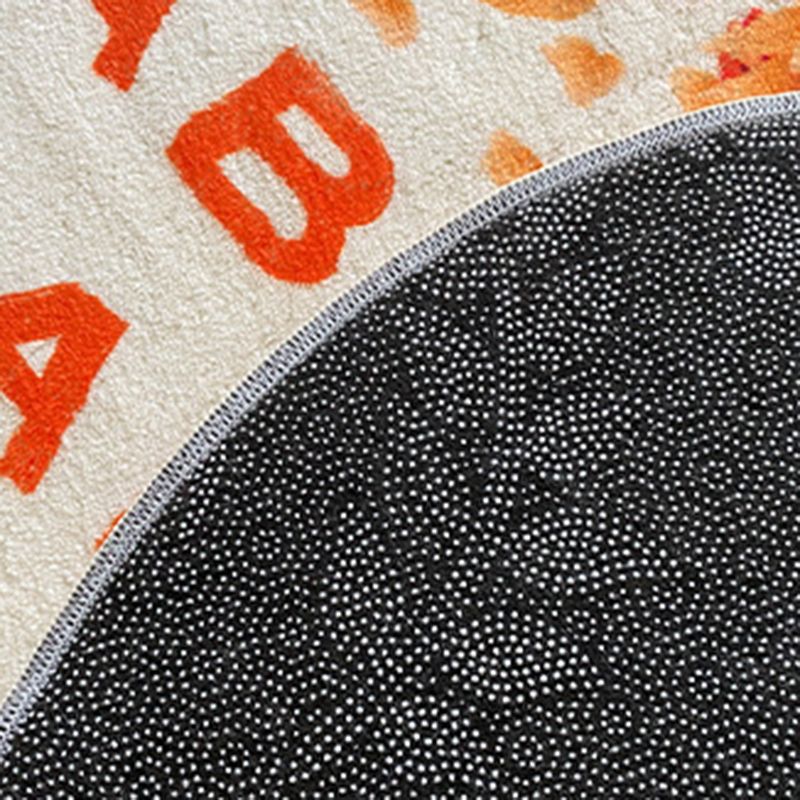 Hellgrau Graphenteppich Polyester Vintage Teppich Waschbar für Wohnzimmer