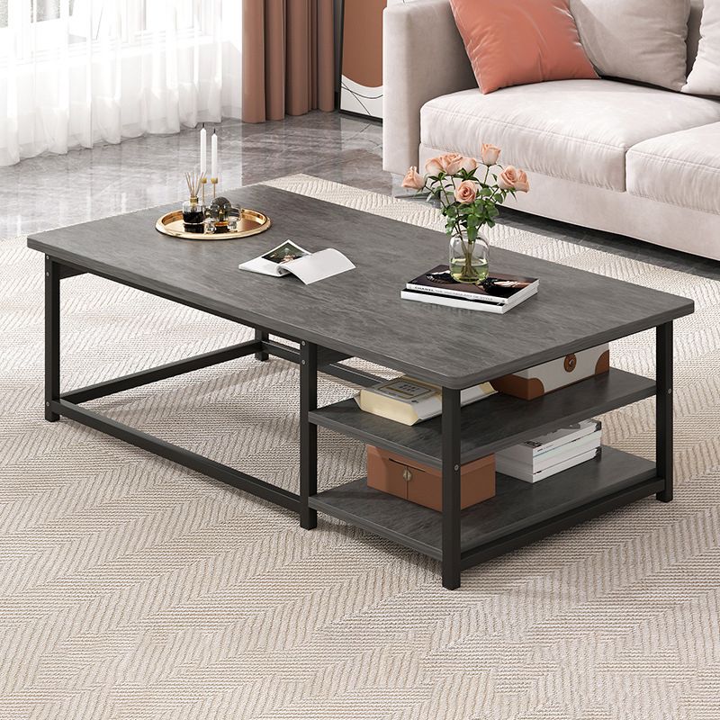 Rectangular Frame Base Wooden Table Modern Style Coffee Table