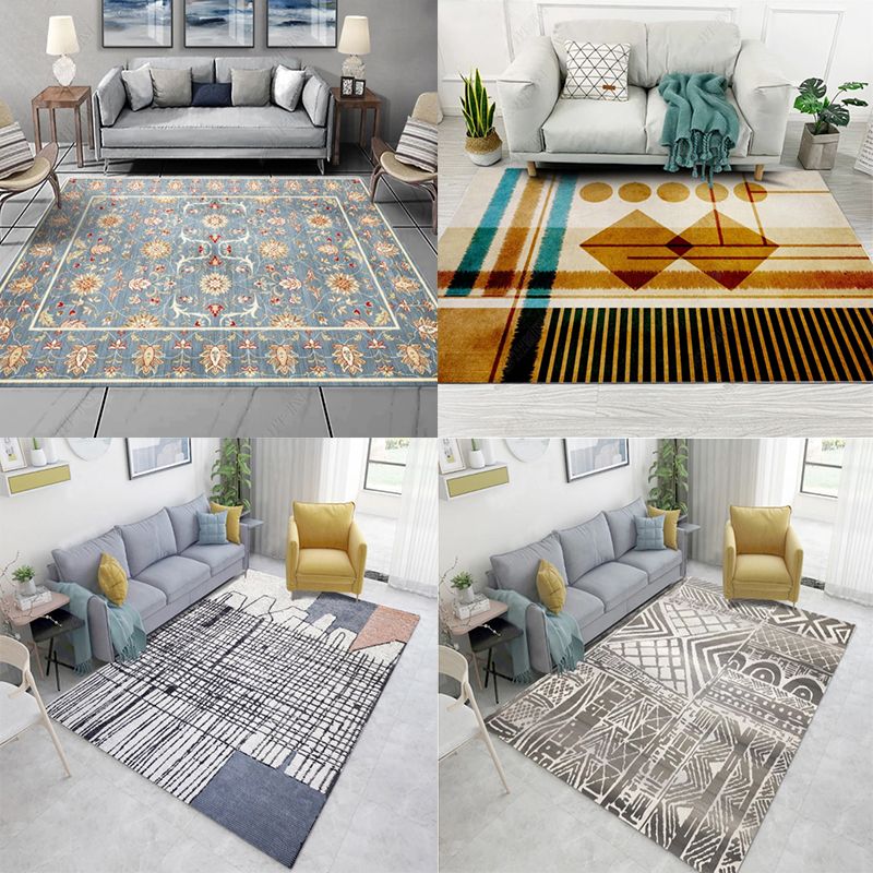 Alfombra rústica estampada estampada múltiples colores bohemia bohemia poliéster lavable sin deslizamiento alfombra para mascotas para mascotas para casa