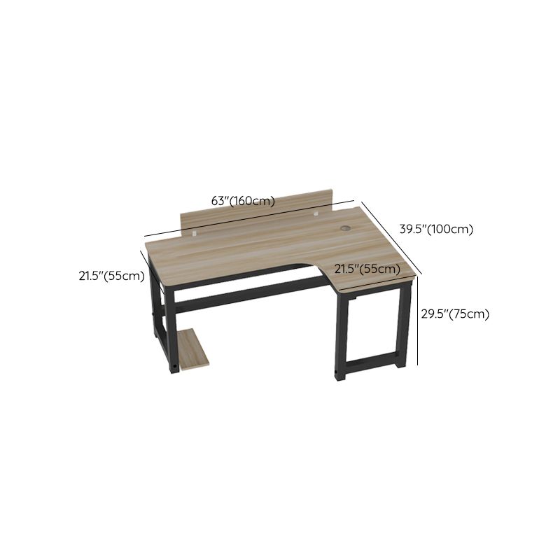 Industrial Office Desk Manufactured Wood L-Shape 29.25 Inch H Writing Desk