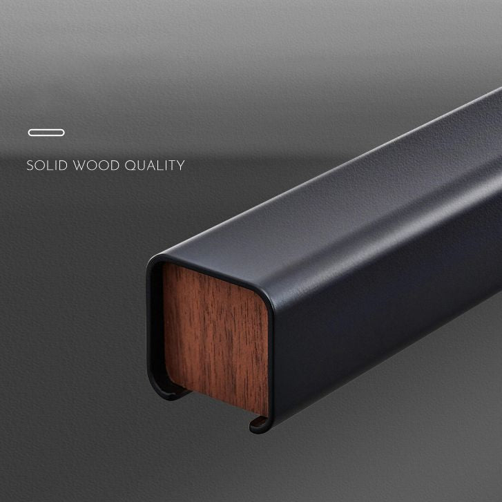 Aluminium Rectangular LED Wall Sconce in Modern Simplicity Wooden Rotatable Wall Light with Acrylic Shade