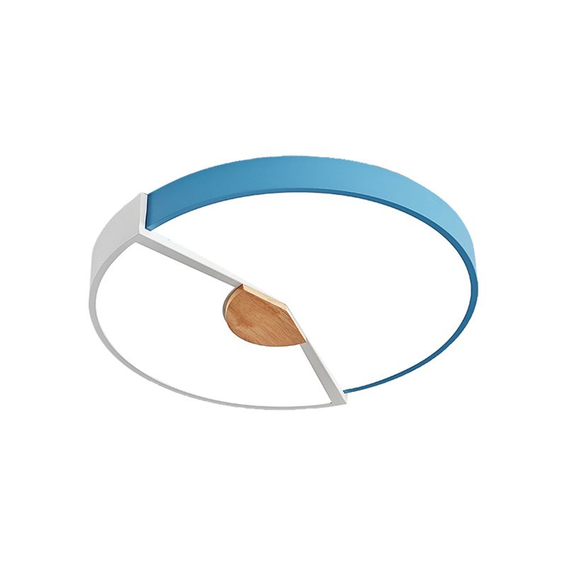 Lámpara empotrada redonda con empalme metálico, LED moderno integrado, lámpara montada en techo negra/rosa/amarilla, 12 "/ 16"/19,5 "de ancho