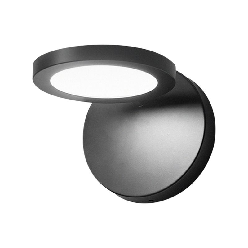Zwarte afwerking cirkelvormige wandlamp Moderne stijlvolle geïntegreerde LED -acryl sconce verlichting in witte/warme verlichting