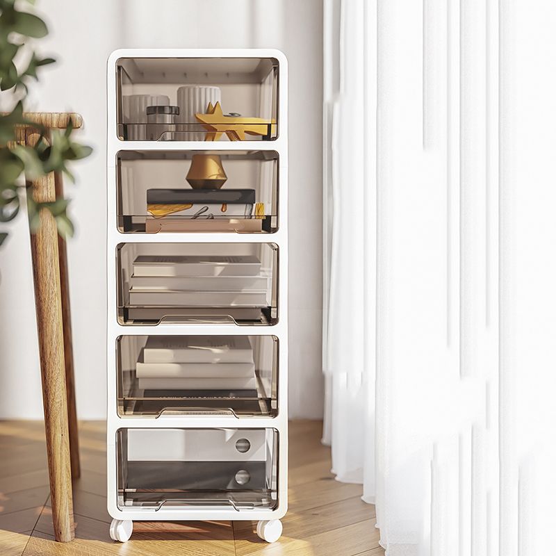 Transparent Vertical Filing Cabinet Modern Plastic Drawers File Cabinet