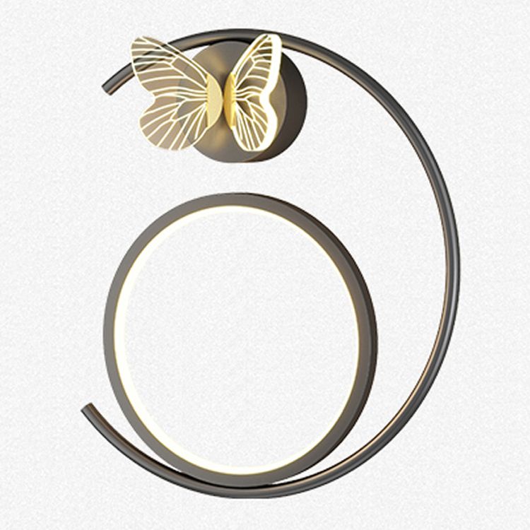 Round Shape Metal Wall Light Modern Style 3 Lights Wall Mount Light