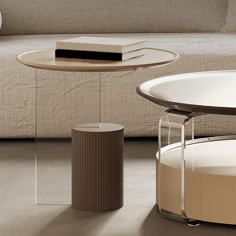 Contemporary Cocktail Table Round Storage Coffee Cocktail Table