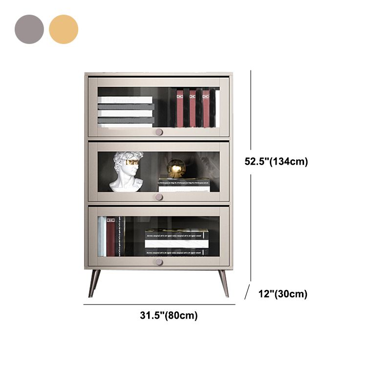 Libreria verticale standard glam in legno fabbricato con porte di vetro