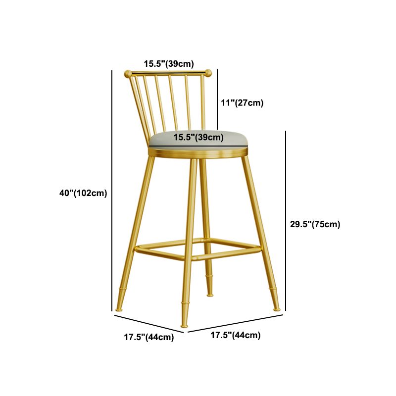Scandinavian Round Counter Stool Footrest Indoor Bar and Counter Stool with Gold Base