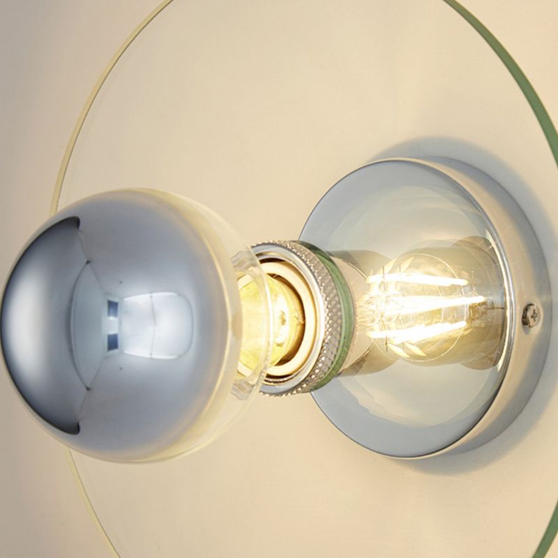 Nordic Style Wall Light Round Shape Wall Lamp with Iron Base for Bedroom