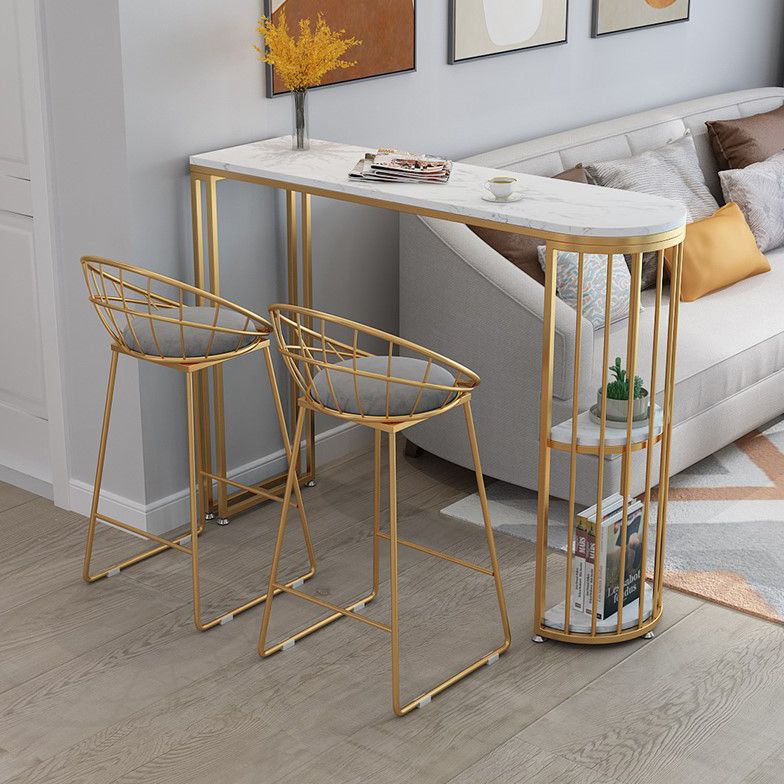 Mesa de comedor de barra de mármol glamoroso